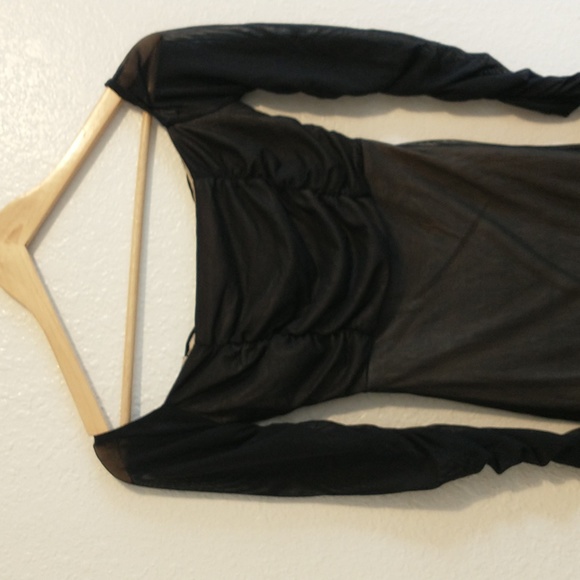 Lucy in the Sky Black Long Sleeve Strappy Back Bodycon Dress Size S - Picture 2 of 8